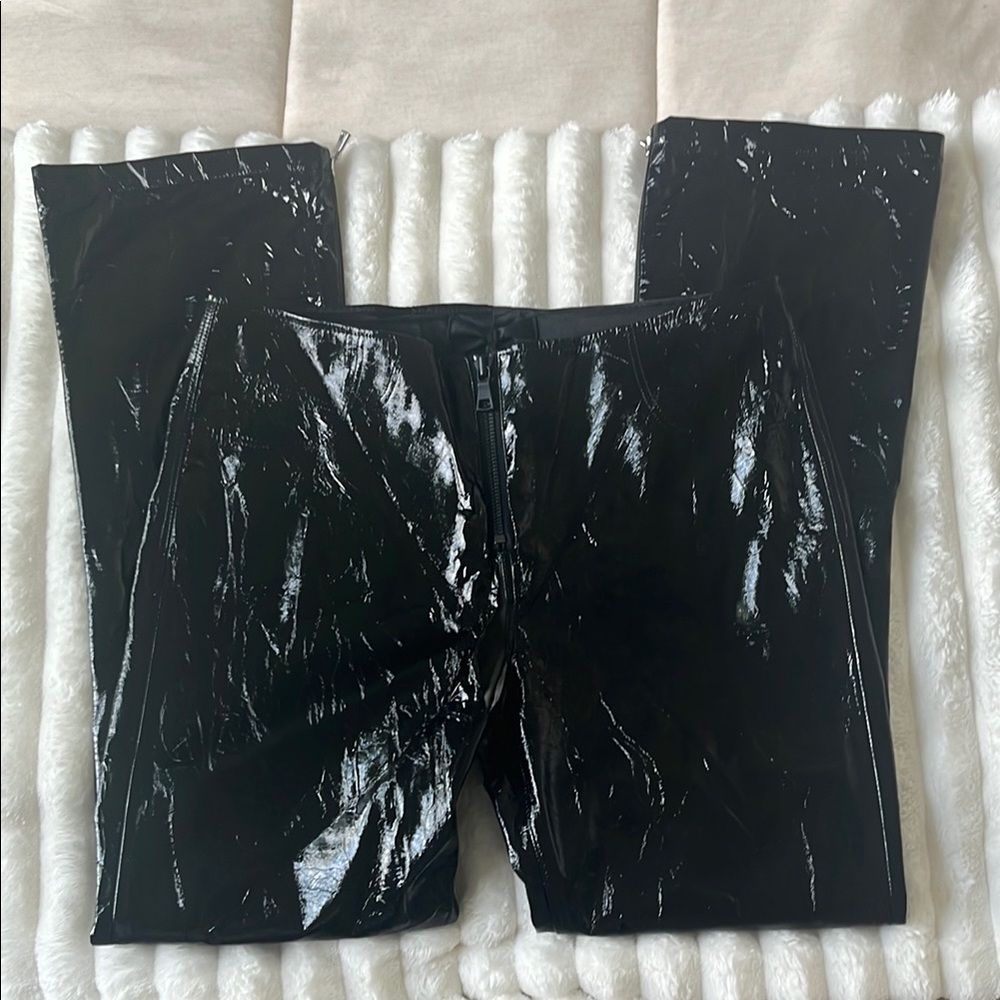 NWT RtA Vixen Black Patent Leather Pants (flaws)